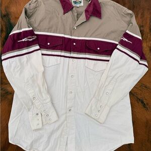Two-Tone Cumberland Outfitter Western Shirt with Burgundy Accents
